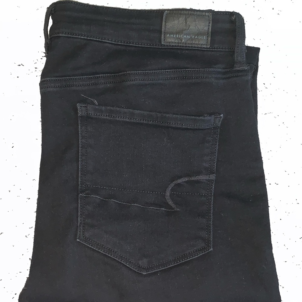 American Eagle Distressed Black Skinny Jeans NLS